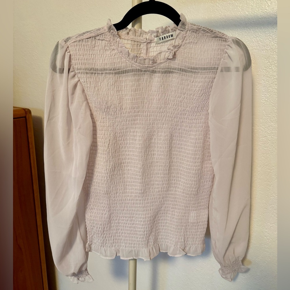 Farrow sheer lavender blouse